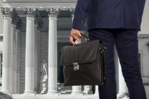 Lawyer with briefcase Terramor Overdevelopment